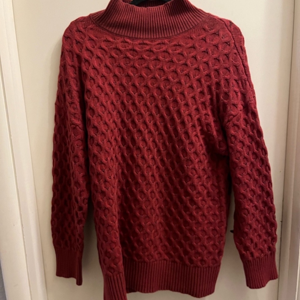 Knox Rose Women’s  Deep Red Turtleneck Sweater